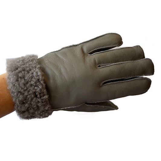 Gloves Leather Shearling Sheepskin Fur Winter Warm Gloves S-2XL
