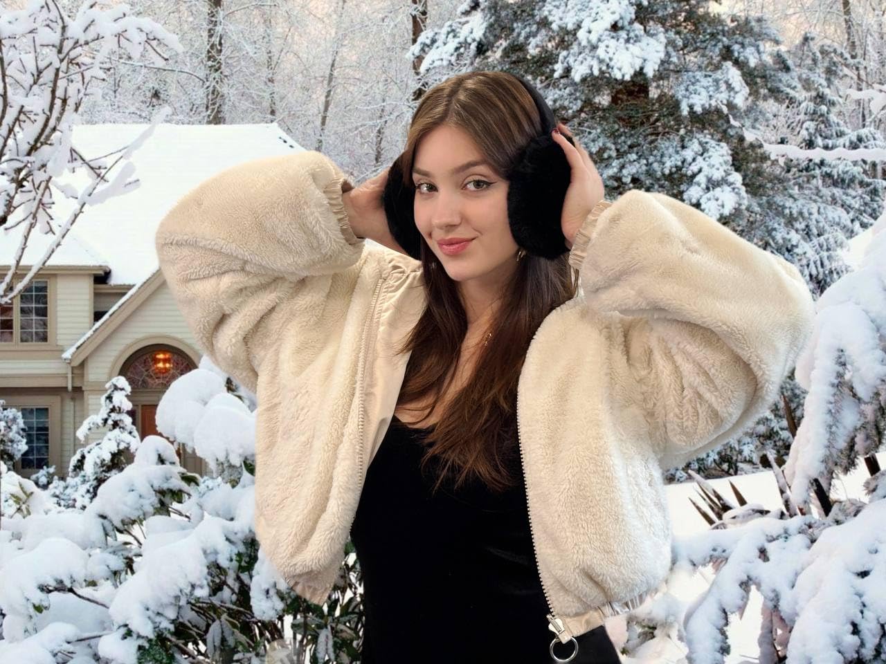 Lukkizara Ear Muffs for Women, Foldable Winter Faux Furry Earmuffs, Adjustable Soft Ear Warmer Covers
