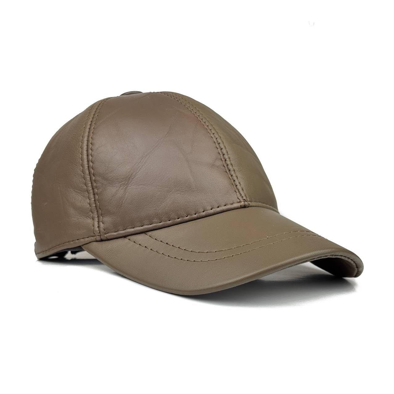 Leather Cap for Men Women Genue Lambskin Leather Winter Hat White