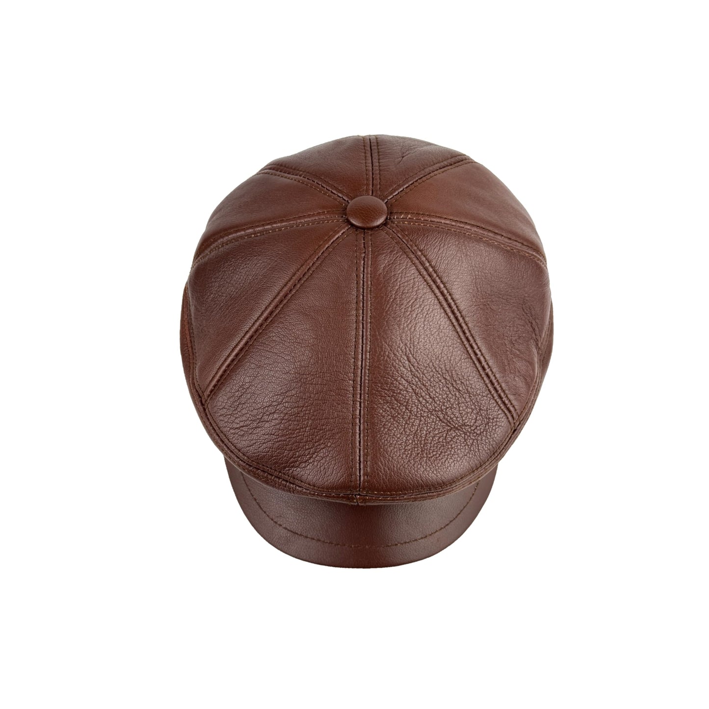 Handmade Men’s Real Leather Newsboy Cap – Vintage Sheepskin Leather Flat Cap, Classic Cabbie Driver Ascot Hat