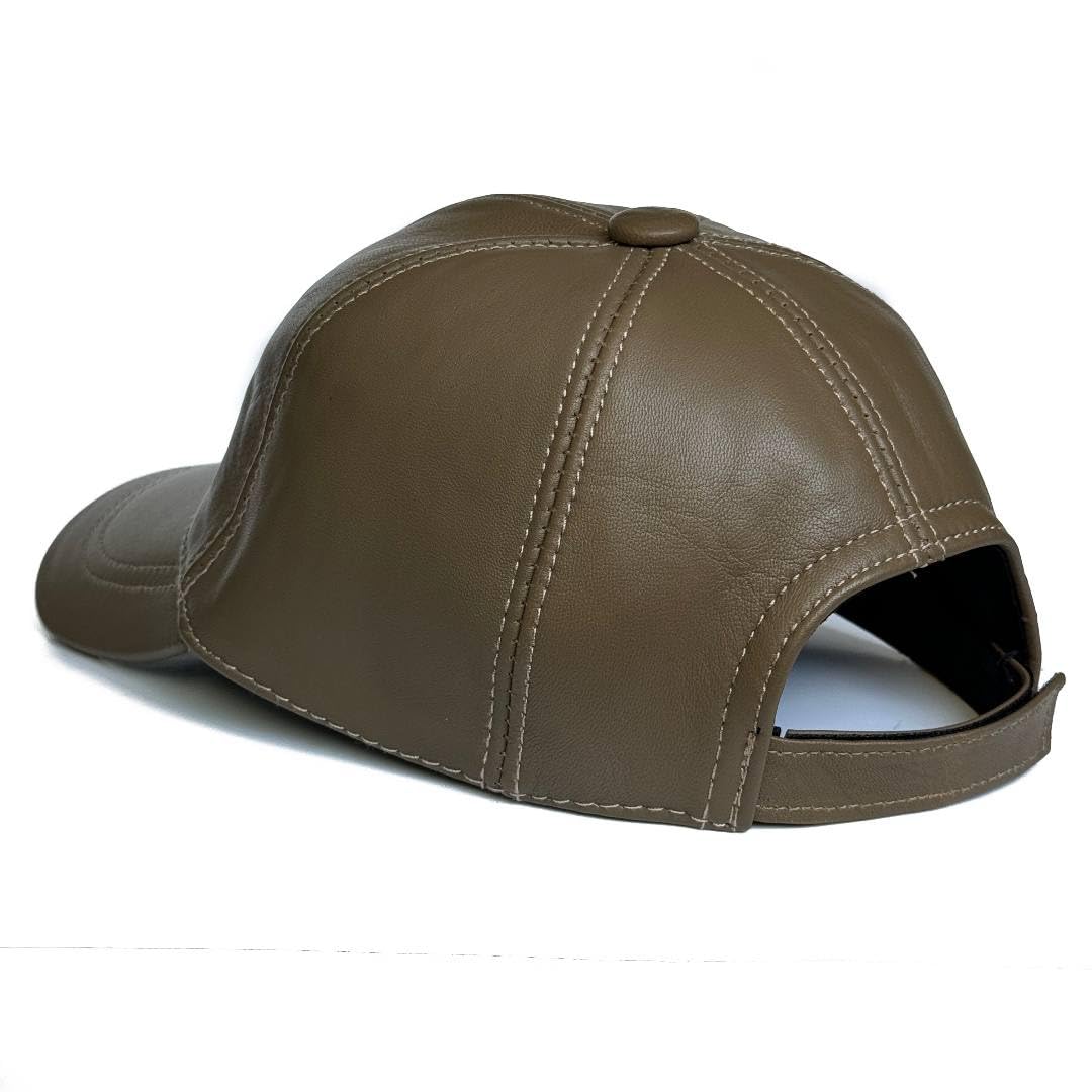 Genuine Leather Baseball Cap 100% Real Lambskin Leather Hat | Ball Cap