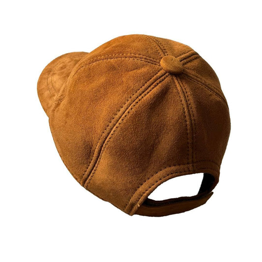 Lukkizara Real Suede Leather Lambskin Outdoor Unisex Baseball Sport Hat Tan