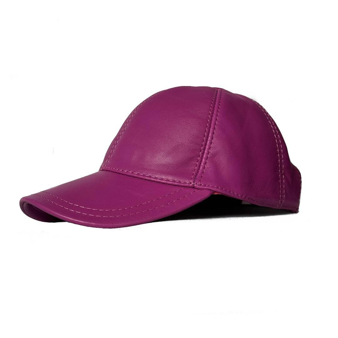 Lukkizara Genuine Real Lambskin Leather Unisex Baseball Cap - 100% Sheepskin Adjustable