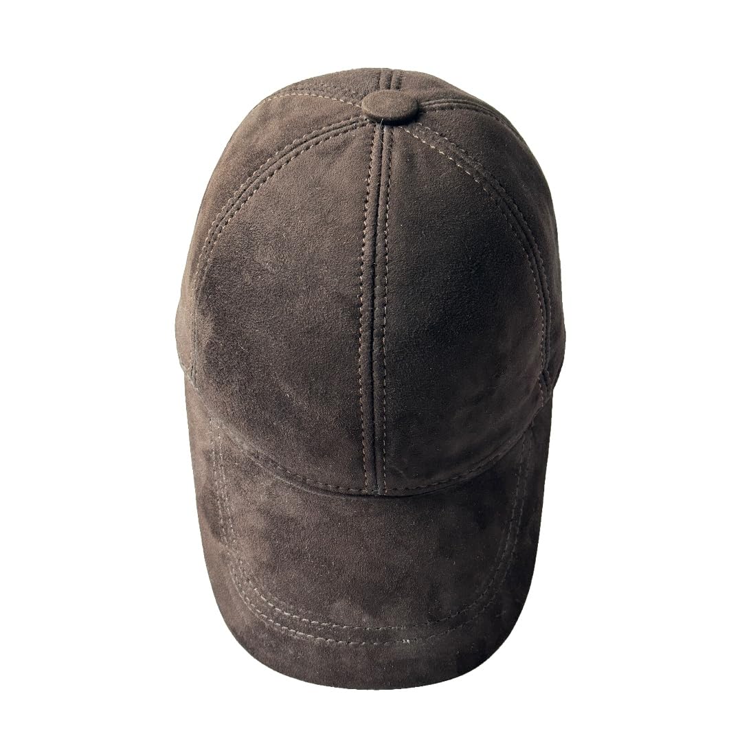 Lukkizara Genuine Leather Baseball Cap Adjustable Strap Plain Real Lambskin Leather Hat Sports Visor