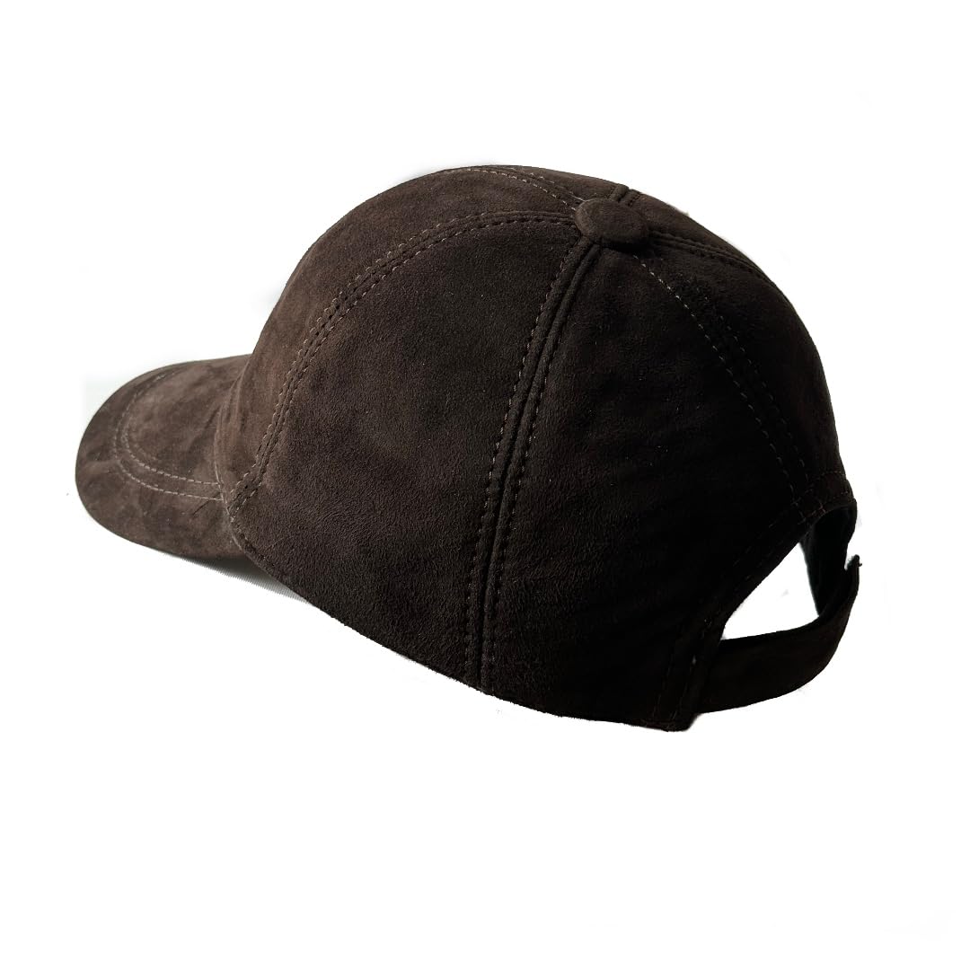 Lukkizara Genuine Leather Baseball Cap Adjustable Strap Plain Real Lambskin Leather Hat Sports Visor