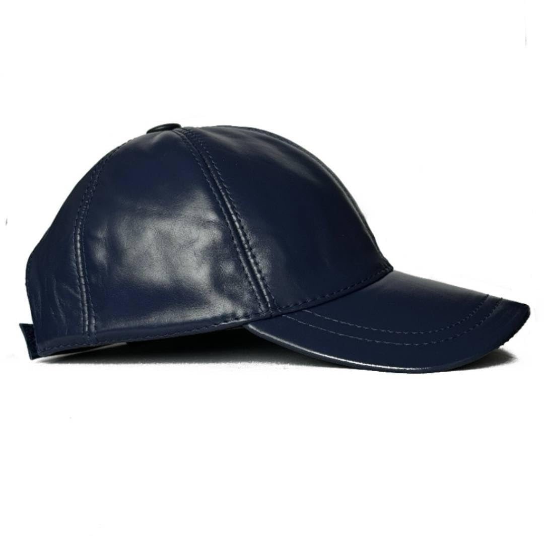 Lukkizara Leather Baseball Cap Genuine Lambskin Leather Hat Sports Visor Adjustable Strap