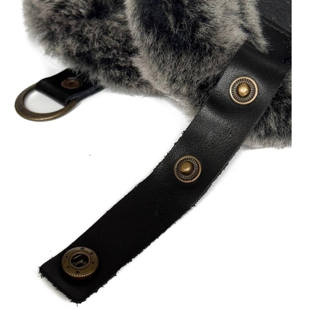 Leather Aviator Russian Ushanka Trapper Shearling Sheepskin Fur Ear Flap Waterproof Winter Hat