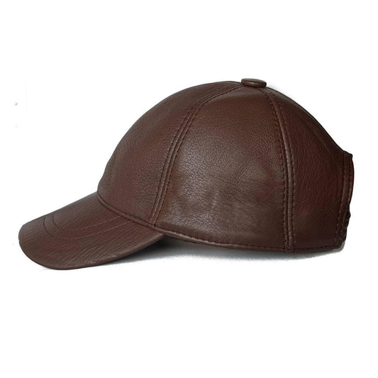 Genuine Real Leather Unisex Baseball Cap - 100% Sheepskin Adjustable