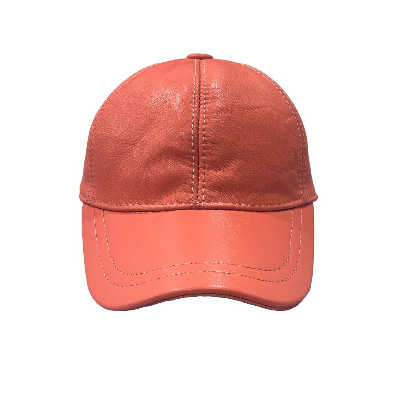 Lukkizara Real Leather Baseball Cap for Women. 100% Genuine Sheepskin Adjustable Classic Hat for Walking. Pink