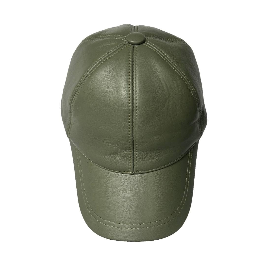 Lukkizara Real Genuine Lambskin Leather Baseball Cap Hat Sports Visor