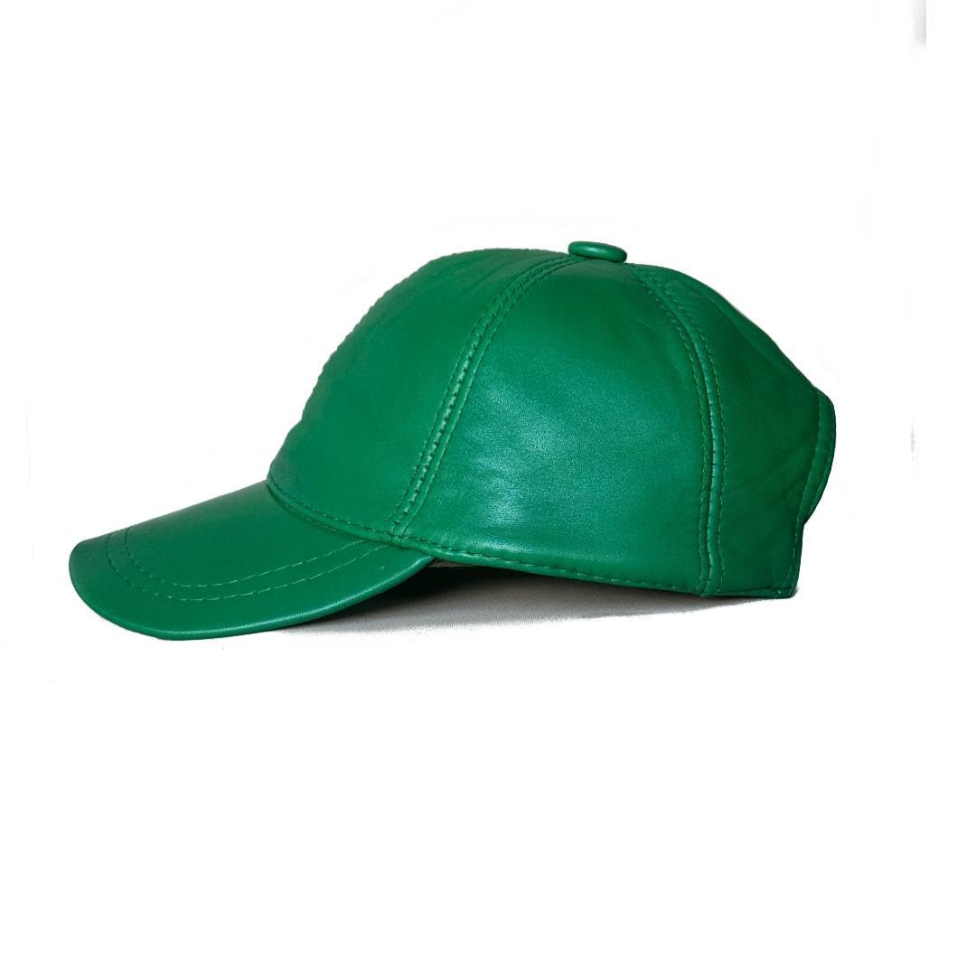 Lukkizara Leather Cap for Men Women Real Sheepskin Adjustble Hat Classic Referee Snapcack