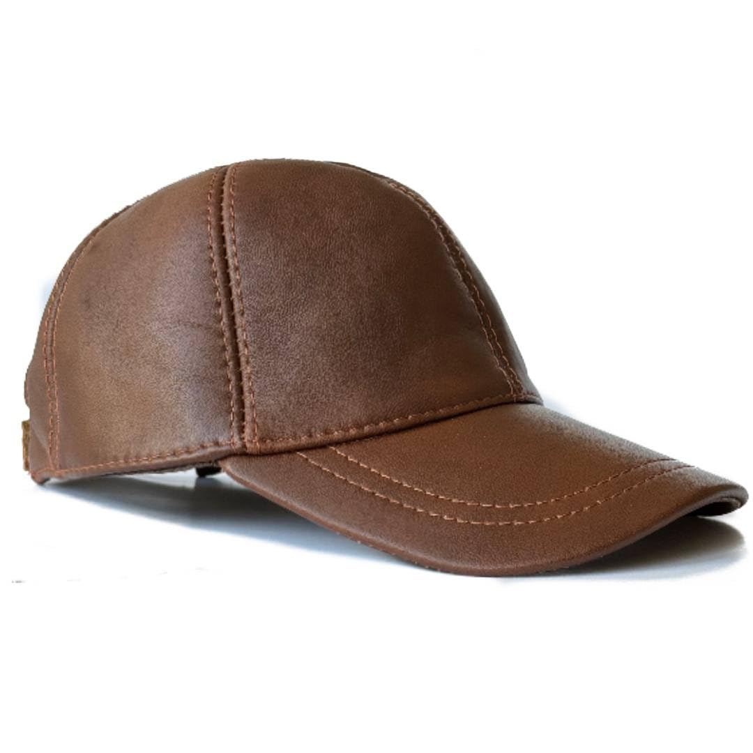 Genuine Leather Baseball Cap 100% Real Lambskin Leather Hat | Ball Cap