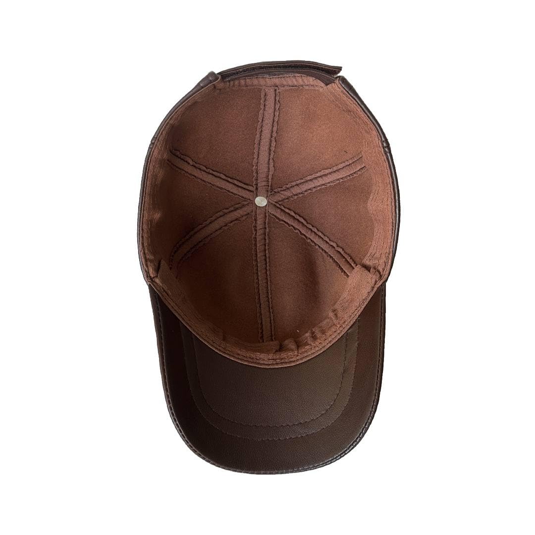 Leather Baseball Cap Soft Lambskin Hat Classic Adjustable Referee Snapback Dad Hat