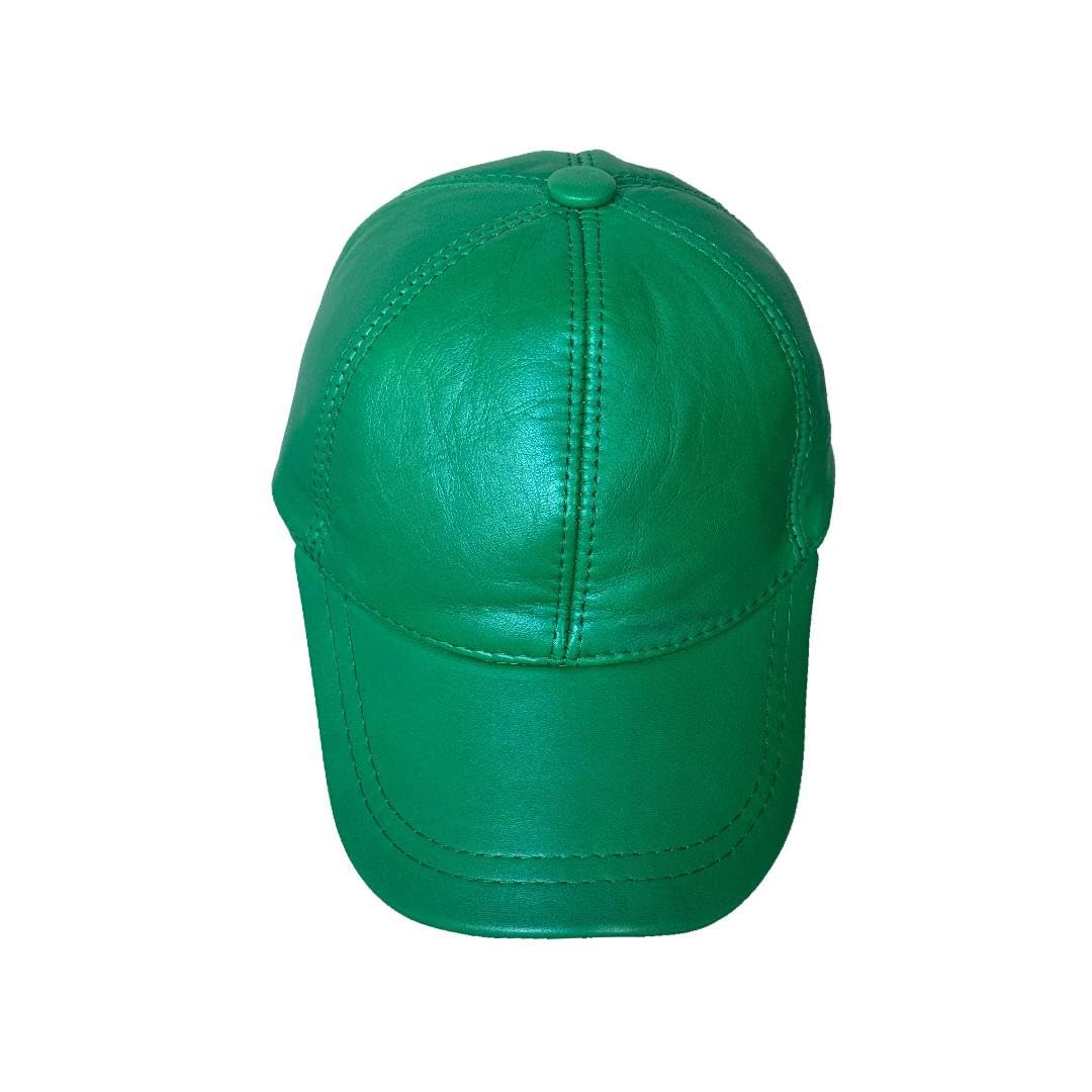 Lukkizara Leather Cap for Men Women Real Sheepskin Adjustble Hat Classic Referee Snapcack