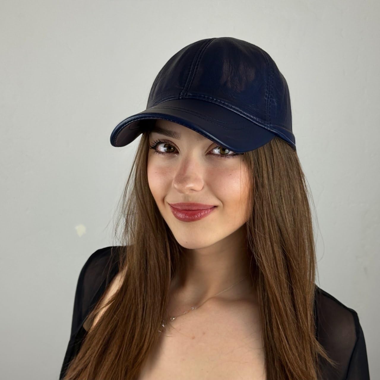 Genuine Leather Baseball Cap 100% Real Lambskin Leather Hat | Ball Cap