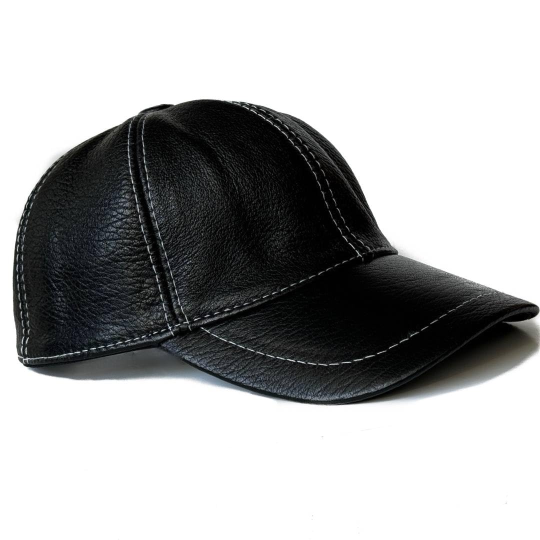 Genuine Leather Baseball Cap 100% Real Lambskin Leather Hat | Ball Cap