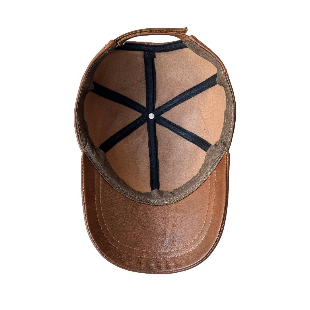 Genuine Leather Baseball Cap 100% Real Lambskin Leather Hat | Ball Cap