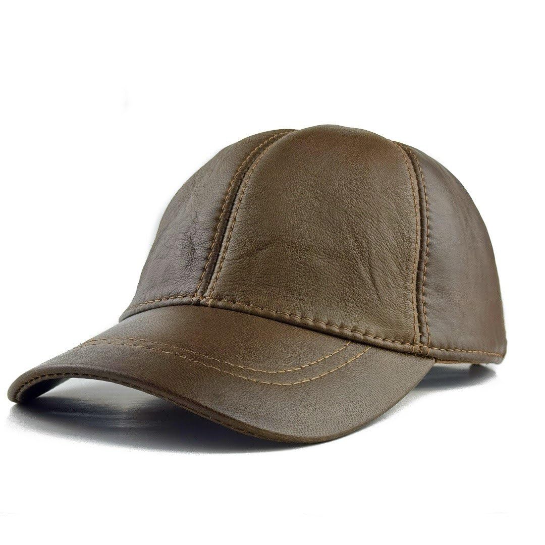 Lukkizara Real Genuine Lambskin Leather Baseball Cap Hat Sports Visor