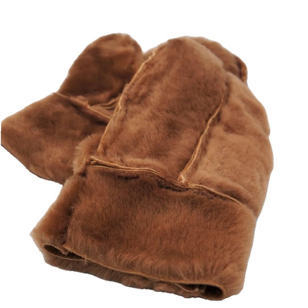 Lukkizara Men's and Women's Premium Shearling Sheepskin Leather Fur Mittens