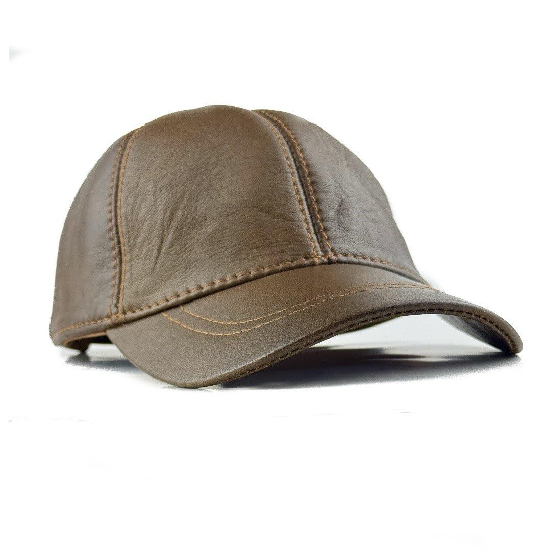 Lukkizara Genuine Leather Unisex Baseball Cap - 100% Lambskin Leather Adjustable Dad Hat