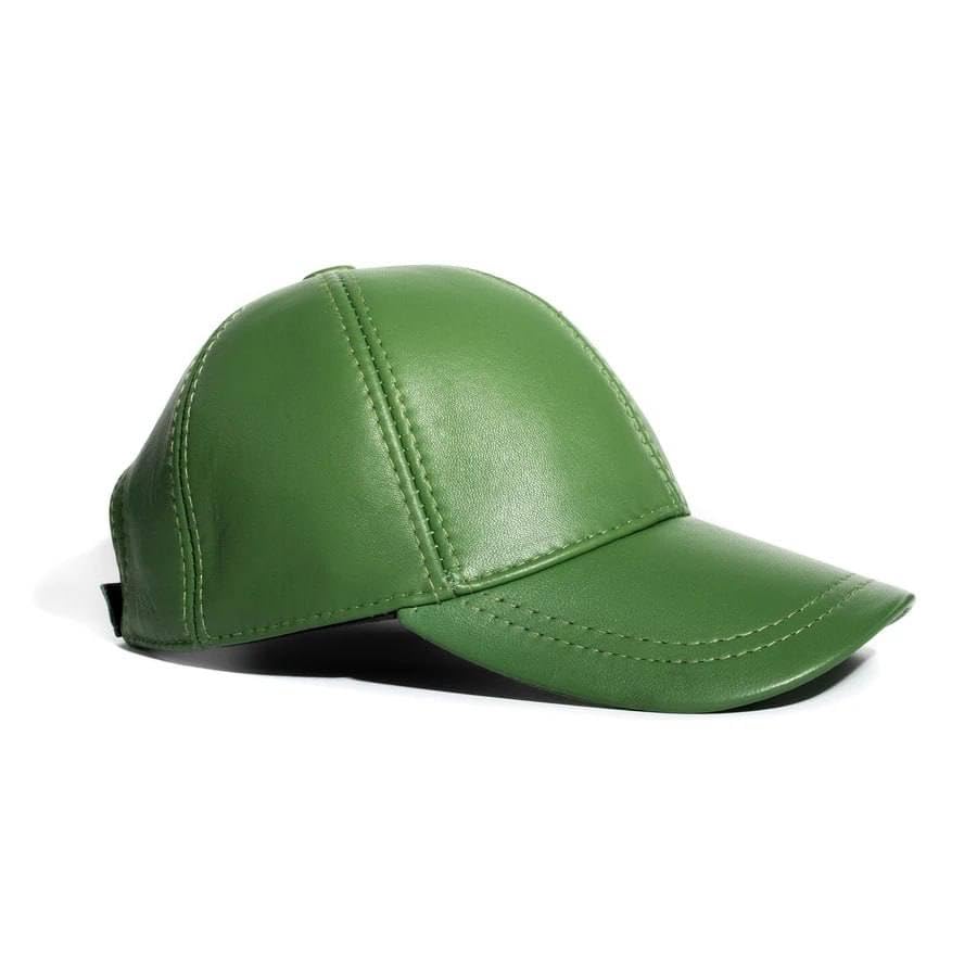 Lukkizara Genuine Real Lambskin Leather Unisex Baseball Cap - 100% Lambskin Adjustable