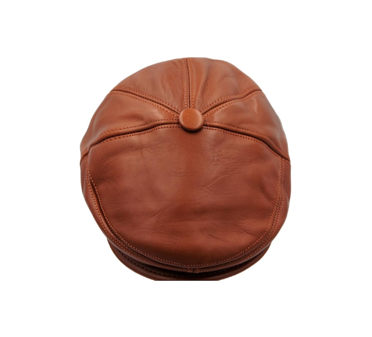 Generic Men's Brown Ivy League Classic Flat Cap - Newsboy Cap - Genuine Sheepskin Leather - Warm & Breathable - Ear Warmer