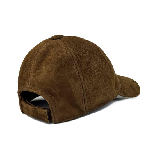 Unisex Genuine Suede Leather Baseball Cap, Vintage-Style Adjustable Strap Hat for Men & Women, One Size Fits Most