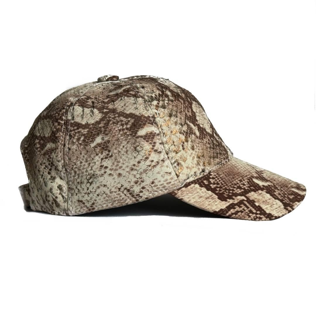 Snake Hat Python 100% Genuine Lambskin Leather Baseball Cap Sports Visor Adjustable