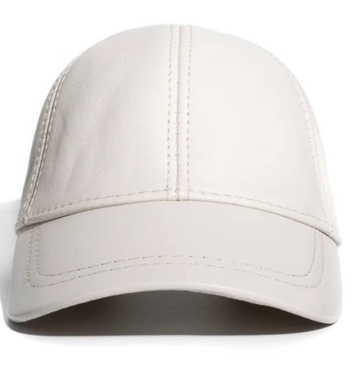 Leather Baseball Cap Soft Lambskin Hat Classic Adjustable Referee Snapback Dad Hat