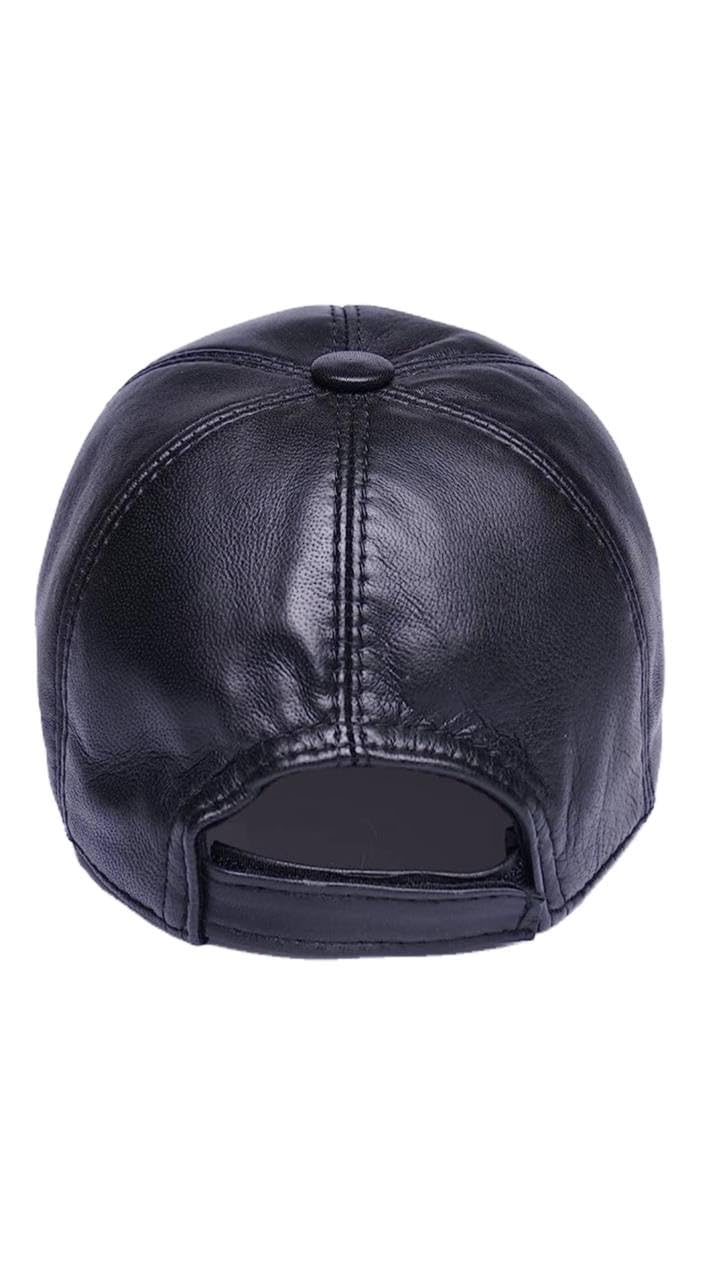 Leather Baseball Cap Soft Lambskin Hat Classic Adjustable Referee Snapback Dad Hat