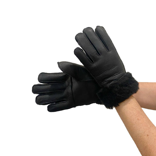 Lukkizara Leather Gloves for Mens Women Shearling Sheepskin Fu Winter Warm Gloves S-2XL