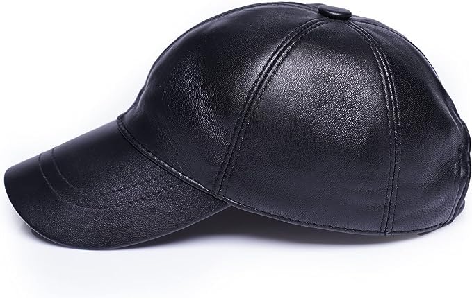 Lukkizara Genuine Leather Unisex Baseball Cap - 100% Lambskin Leather Adjustable Dad Hat