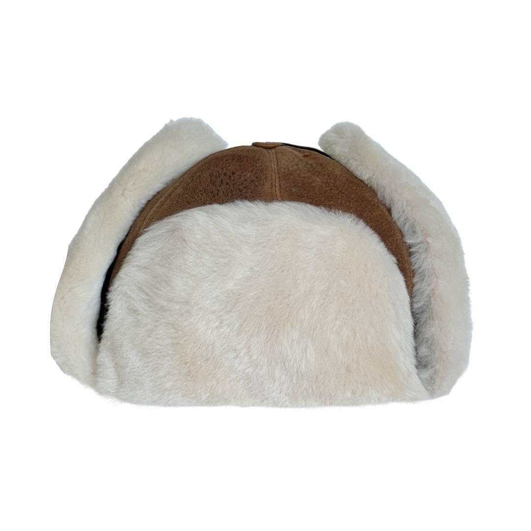 Leather Aviator Russian Ushanka Trapper Shearling Sheepskin Fur Ear Flap Waterproof Winter Hat