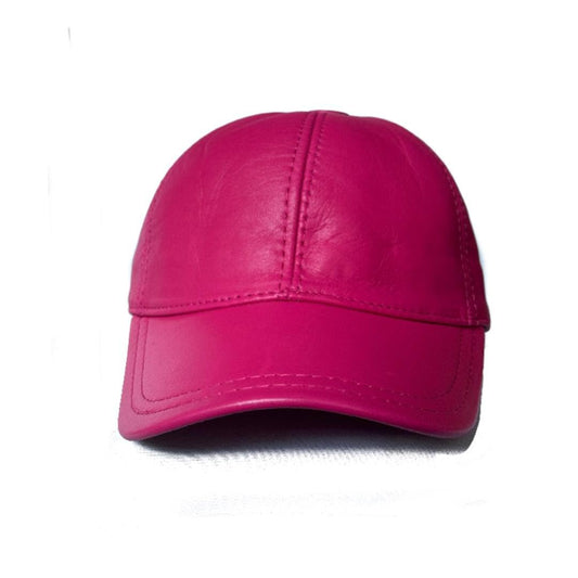 Lukkizara Real Leather Baseball Cap for Women. 100% Genuine Sheepskin Adjustable Classic Hat for Walking. Pink