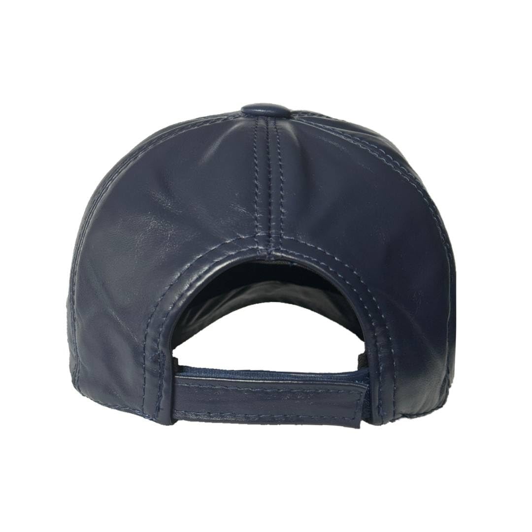 Lukkizara Leather Cap for Men Women Real Sheepskin Adjustble Hat Classic Referee Snapcack