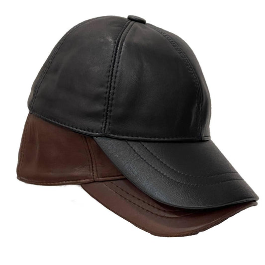 Genuine Real Leather Unisex Baseball Cap - 100% Sheepskin Adjustable 2 Pack