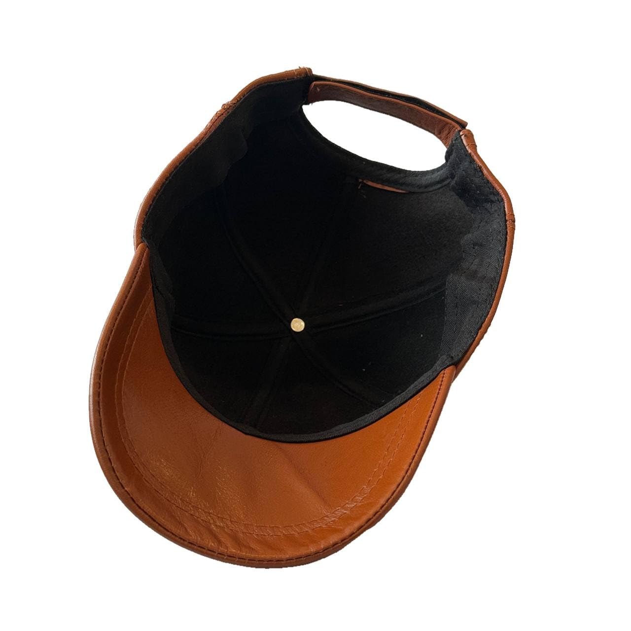 100% Real Genuine Sheepskin Baseball Cap Hat Sports Visor Saddle Tan