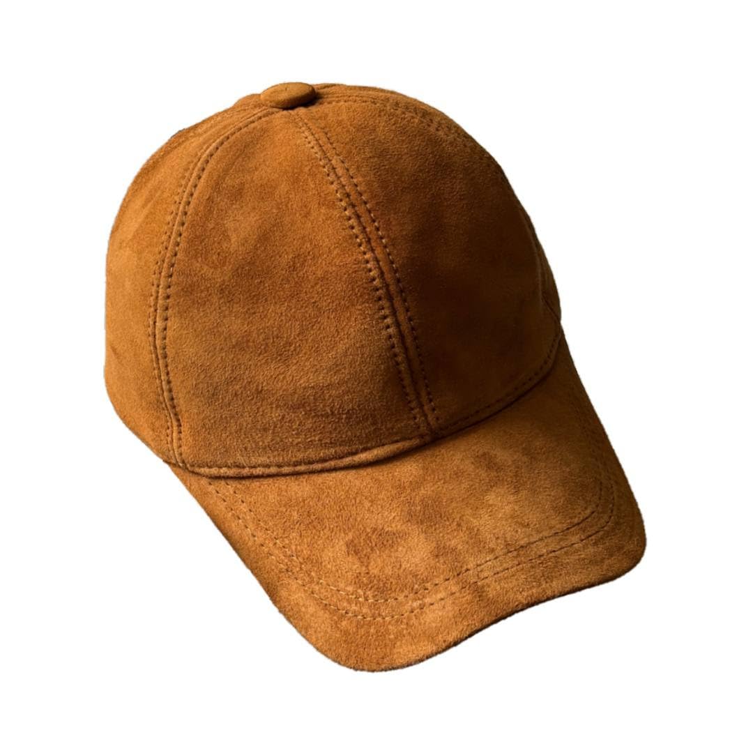Lukkizara Real Suede Leather Lambskin Outdoor Unisex Baseball Sport Hat Tan