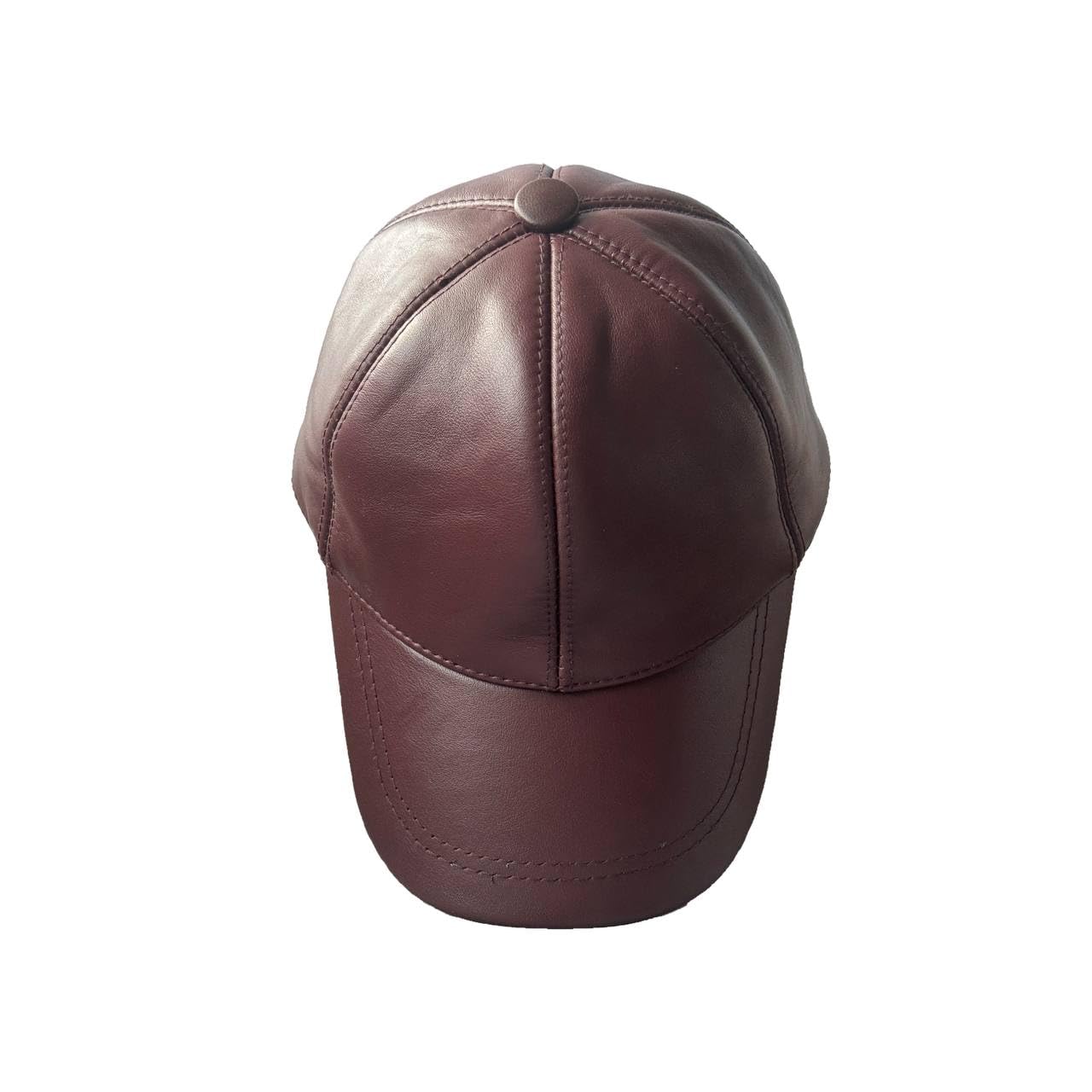 Lukkizara Genuine Leather Baseball Cap Adjustable Strap Plain Real Lambskin Leather Hat Sports Visor