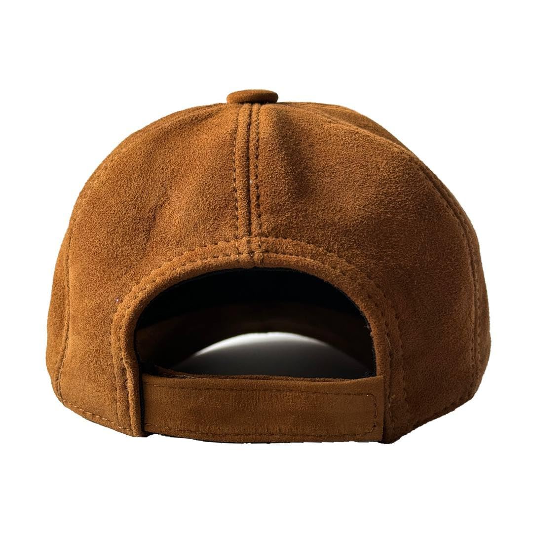 Lukkizara Real Suede Leather Lambskin Outdoor Unisex Baseball Sport Hat Tan