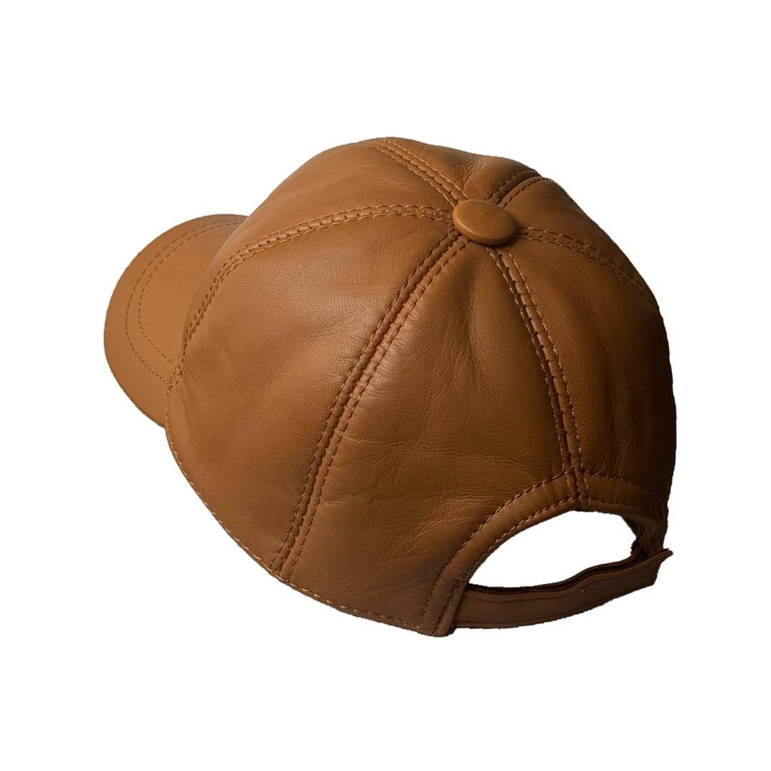 Genuine Leather Baseball Cap 100% Real Lambskin Leather Hat | Ball Cap
