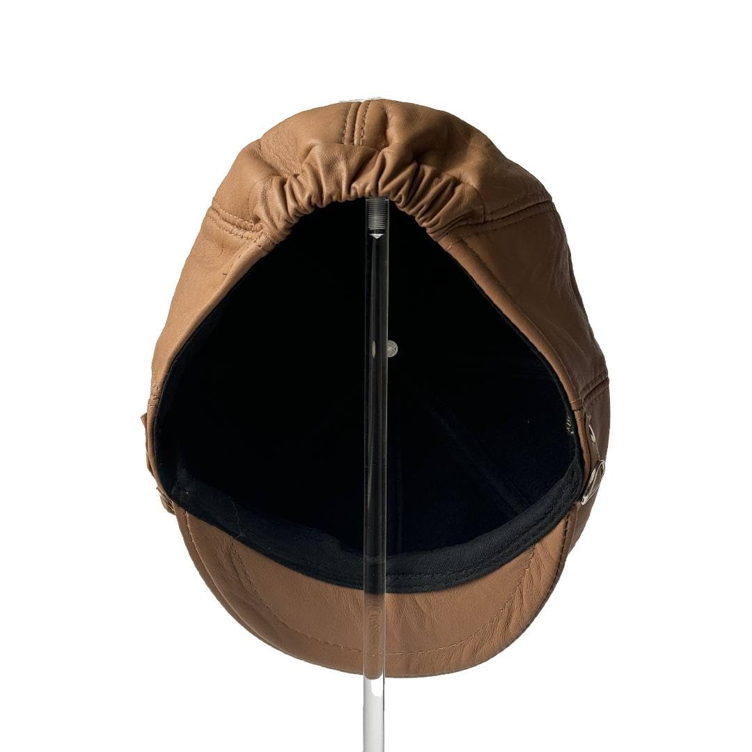 Lukkizara Genuine Leather Newsboy Ivy League Classic Flat Cap