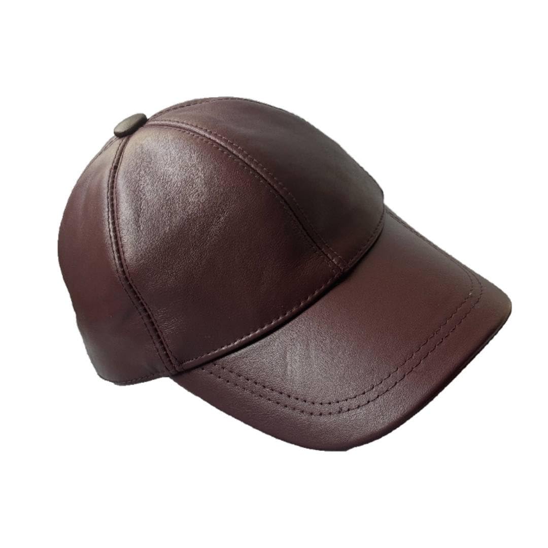 Genuine Leather Baseball Cap 100% Real Lambskin Leather Hat | Ball Cap