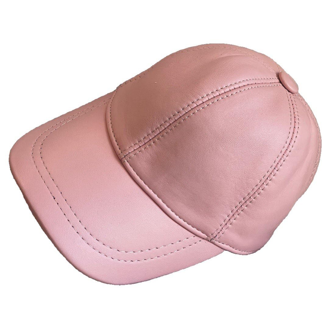 Lukkizara Genuine Real Lambskin Leather Unisex Baseball Cap - 100% Sheepskin Adjustable