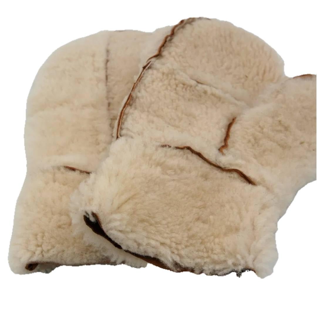 Lukkizara Men's and Women's Premium Shearling Sheepskin Leather Fur Mittens