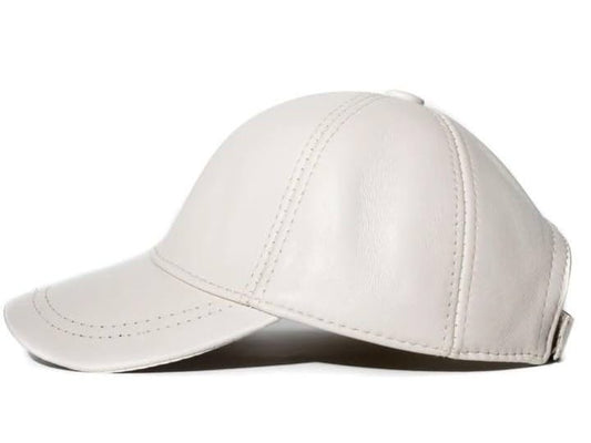 Leather Baseball Cap Soft Lambskin Hat Classic Adjustable Referee Snapback Dad Hat