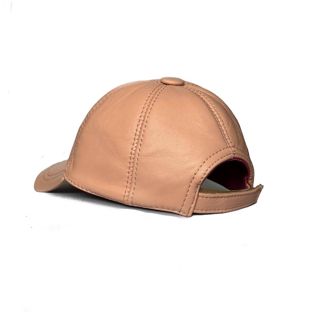 Leather Cap for Men Women Genue Lambskin Leather Winter Hat White