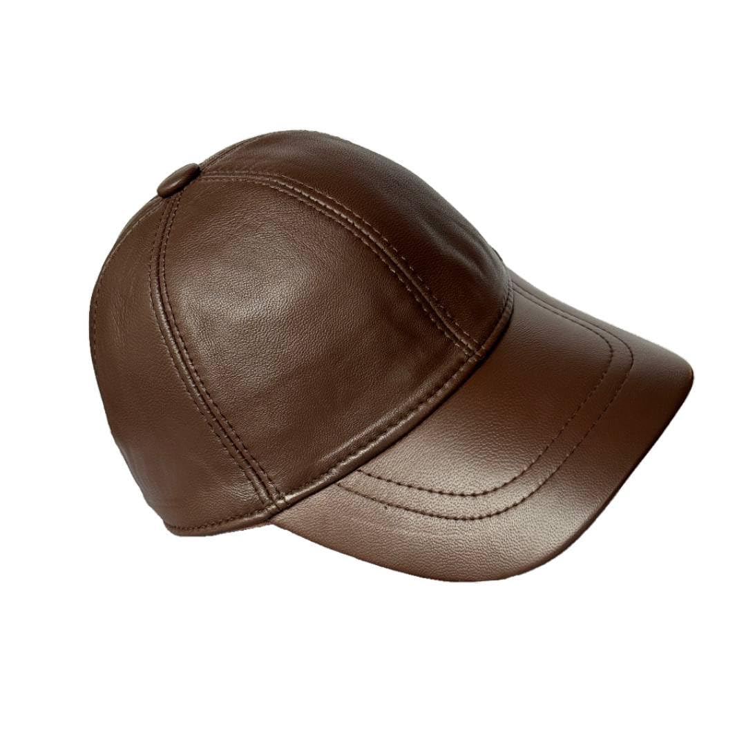 3 Pack Leather Caps Genuine Lambskin Leather Hat Sports Visor Adjustable Strap