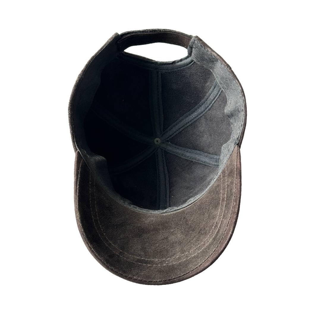 100% Real Genuine Lambskin Leather Baseball Cap Hat Sports Visor