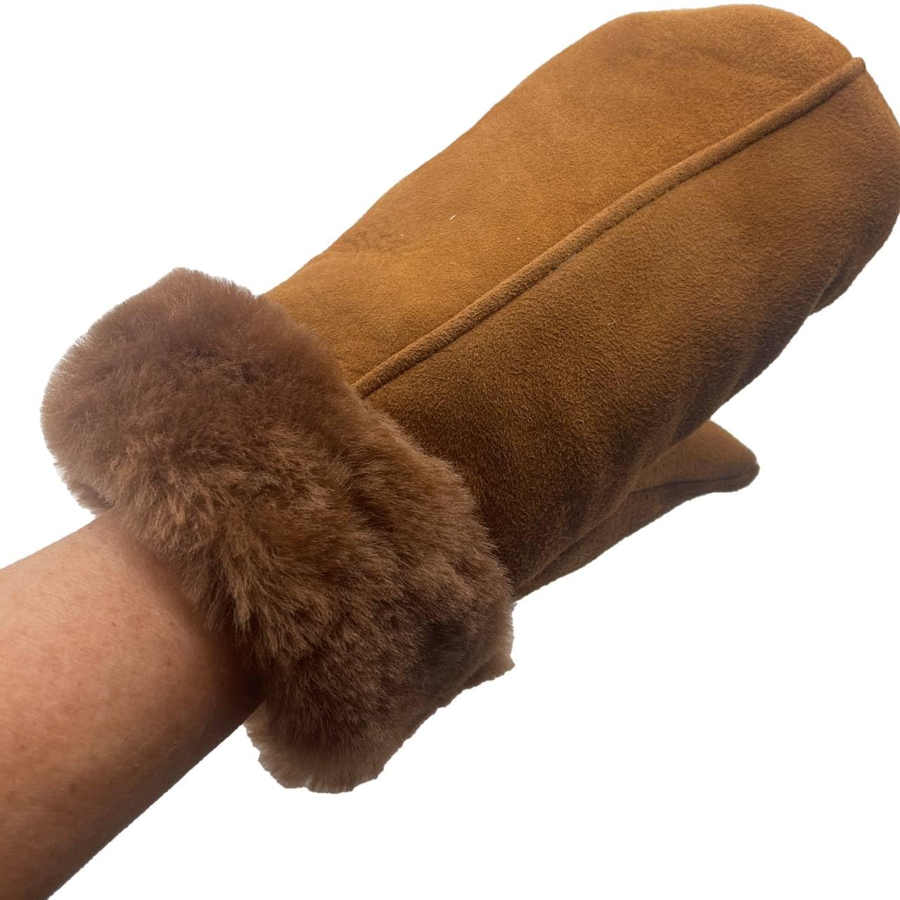 Lukkizara Men's and Women's Premium Shearling Sheepskin Leather Fur Mittens